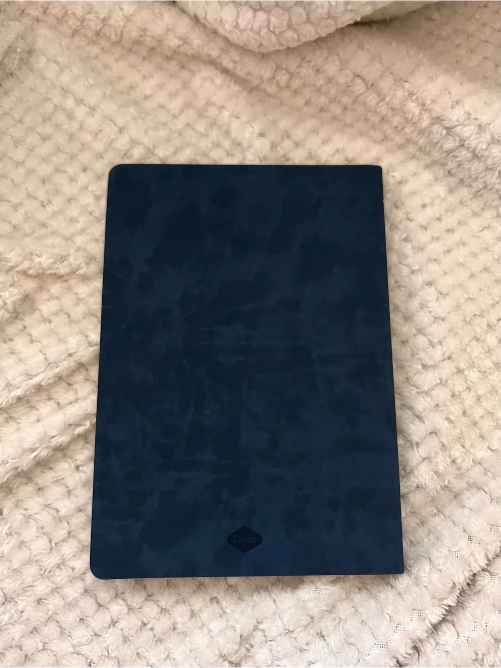 Denik Embroidered Floral Hardcover Journal - Navy